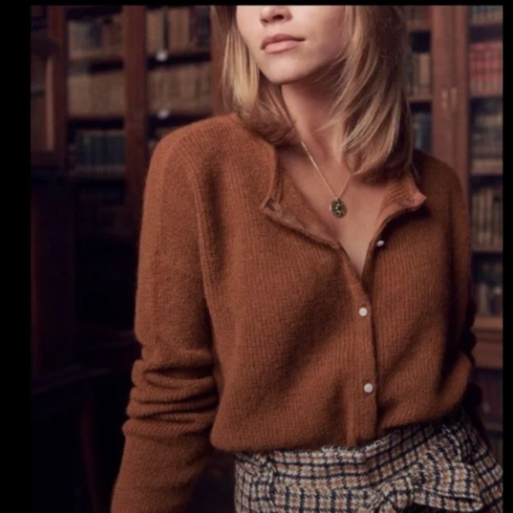 Sezane Gaspard Jumper Cardigan Camel XS